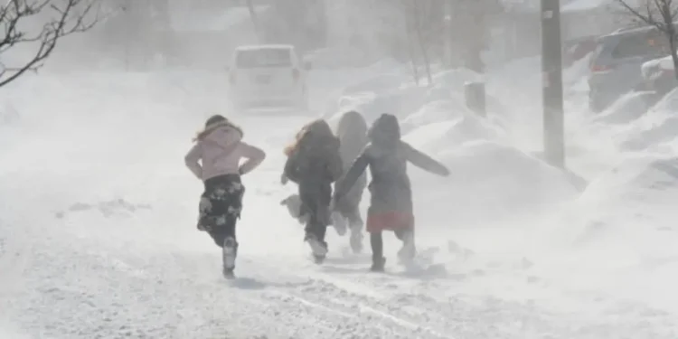 ശക്തമായ കാറ്റും മഞ്ഞുവീഴ്ചയും