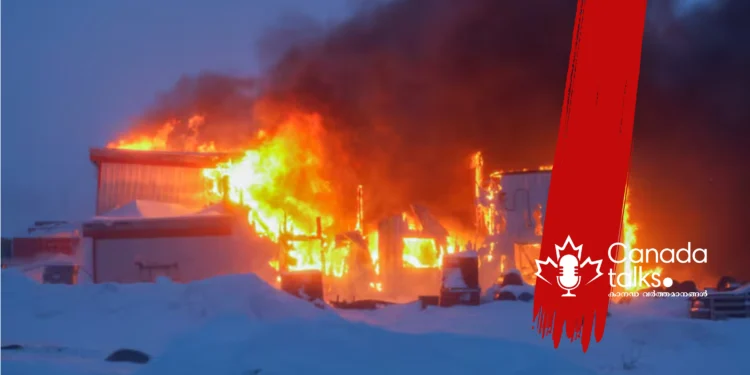 നുനാവുട്ടിലെ ബേക്കർ ലേക്കിൽ ഹാംലെറ്റ് ഗാരേജ് കത്തിനശിച്ചു