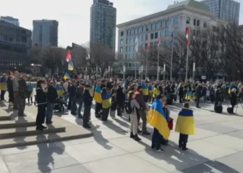 കാൽഗറിയിൽ യുക്രേനിയൻ സമൂഹത്തിന്റെ പ്രക്ഷോഭ റാലി