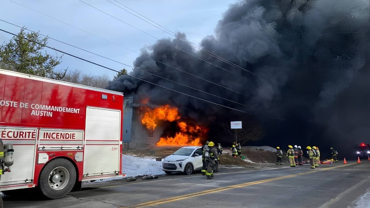 ക്യൂബെക്കിൽ കെമിക്കൽ ഫാക്ടറിയിൽ തീപിടിത്തം!
