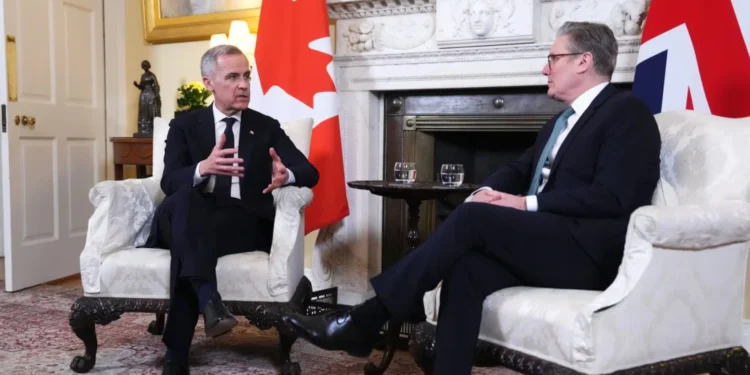 ട്രംപിന്റെ താരിഫുകൾക്കെതിരെ സഖ്യം ശക്തമാക്കാൻ കാനഡ-യു.കെ പ്രധാനമന്ത്രിമാർ കൂടിക്കാഴ്ച നടത്തി 1 ട്രംപിന്റെ താരിഫുകൾക്കെതിരെ സഖ്യം ശക്തമാക്കാൻ കാനഡ-യു.കെ പ്രധാനമന്ത്രിമാർ കൂടിക്കാഴ്ച നടത്തി