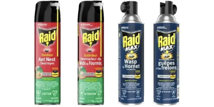 ‘Raid Bug Sprays’ പിൻവലിച്ച് ഹെൽത്ത്‌ കാനഡ!