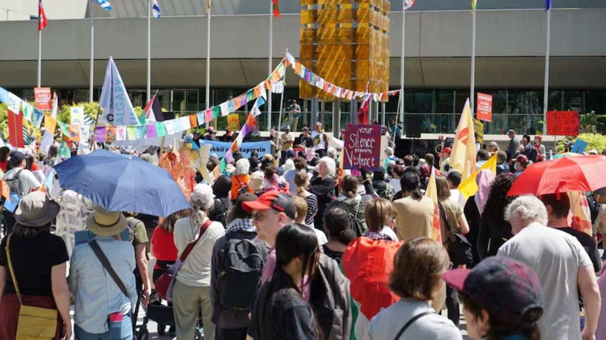 G7 ഉച്ചകോടിയുടെ ആദ്യദിനത്തിൽ; കാൽഗറിയിൽ വൻ പ്രതിഷേധം