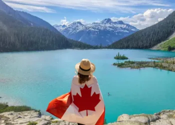 girl in canada flag