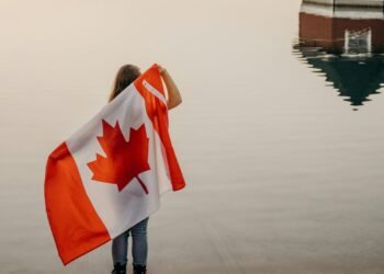 lady with canada flag