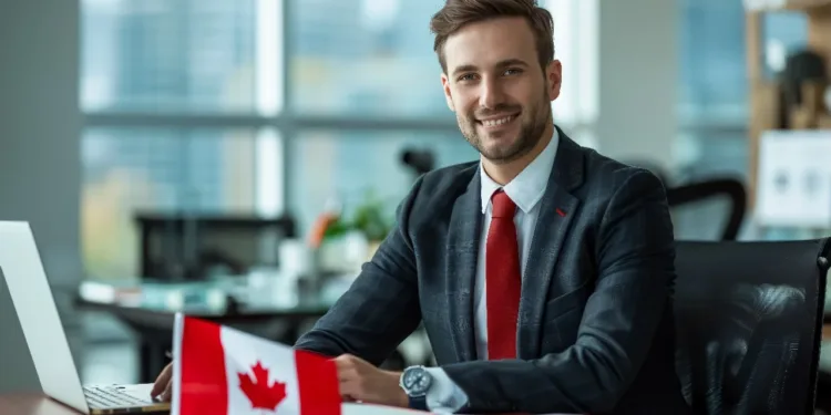 youth with canada flag