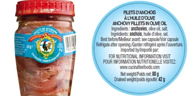 കാനഡയിൽ അങ്കോവി ഫില്ലറ്റുകൾക്ക് റീകോൾ: ഹിസ്റ്റമിൻ അലർജിക്ക് സാധ്യത 1 കാനഡയിൽ അങ്കോവി ഫില്ലറ്റുകൾക്ക് റീകോൾ: ഹിസ്റ്റമിൻ അലർജിക്ക് സാധ്യത