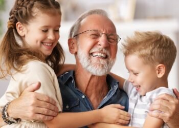 children with grandfather