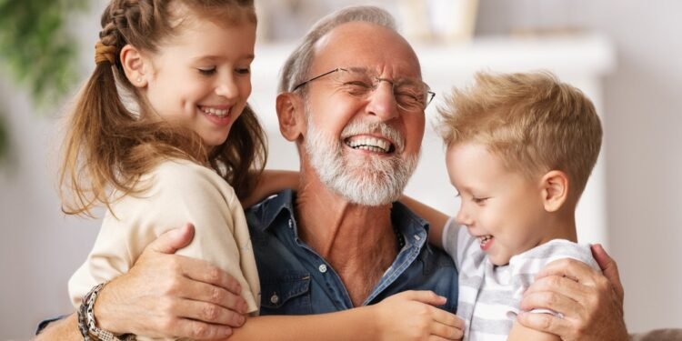 children with grandfather