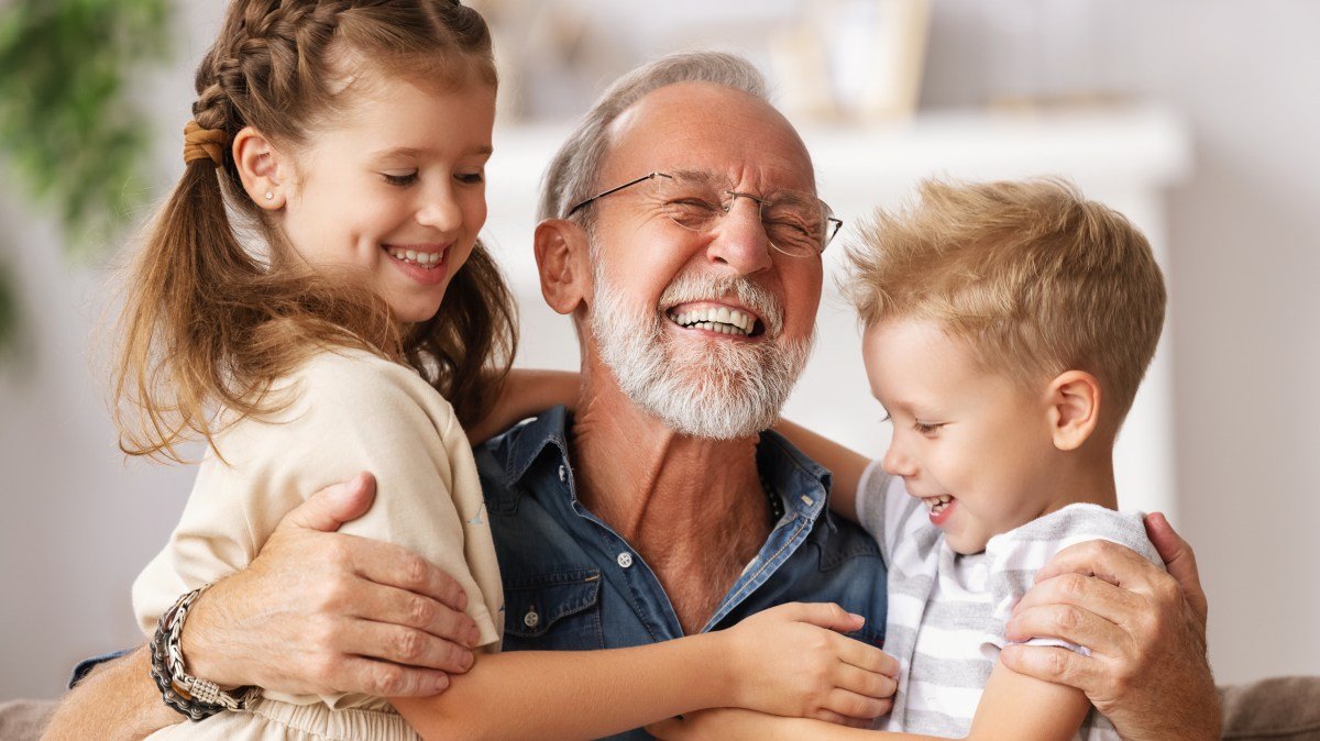 children with grandfather
