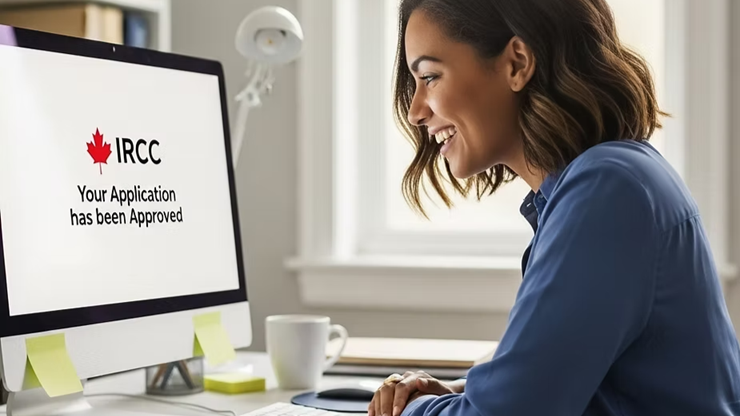 lady infront of computer