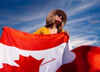 girl with canada flag