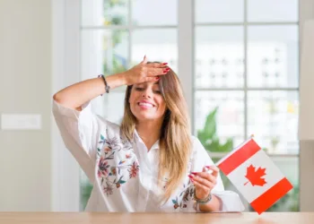 lady with canada flag