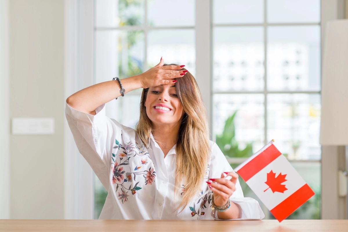 lady with canada flag