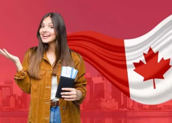 student and canada flag