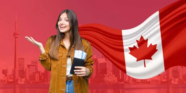 student and canada flag