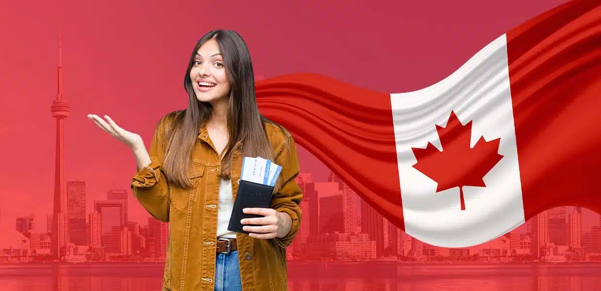 student and canada flag
