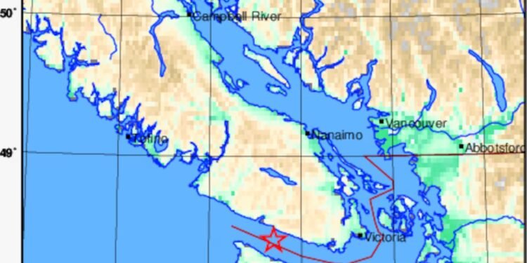 വാൻകൂവർ ദ്വീപിനെ ആശങ്കയിലാക്കി നേരിയ ഭൂകമ്പം; നാശനഷ്ടങ്ങളോ ആളപായമോ ഇല്ല