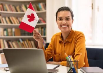 lady with a canada flag