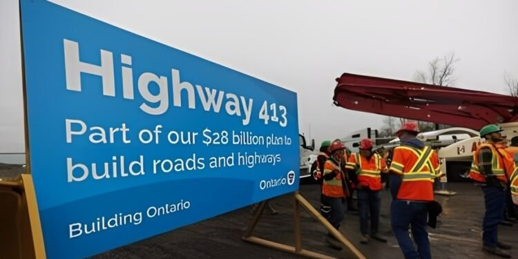 ഹൈവേ 413-ന്റെ വഴി മാറ്റാൻ നീക്കം; ഫോർഡ് സർക്കാരിന്റെ രഹസ്യ നീക്കം പുറത്ത് 1 highway board