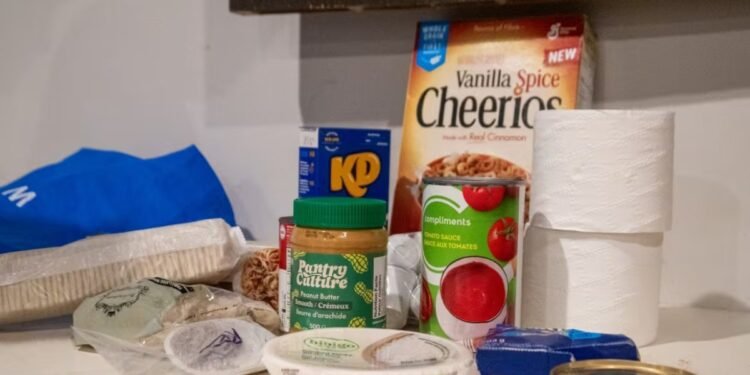 a group of food items on a counter