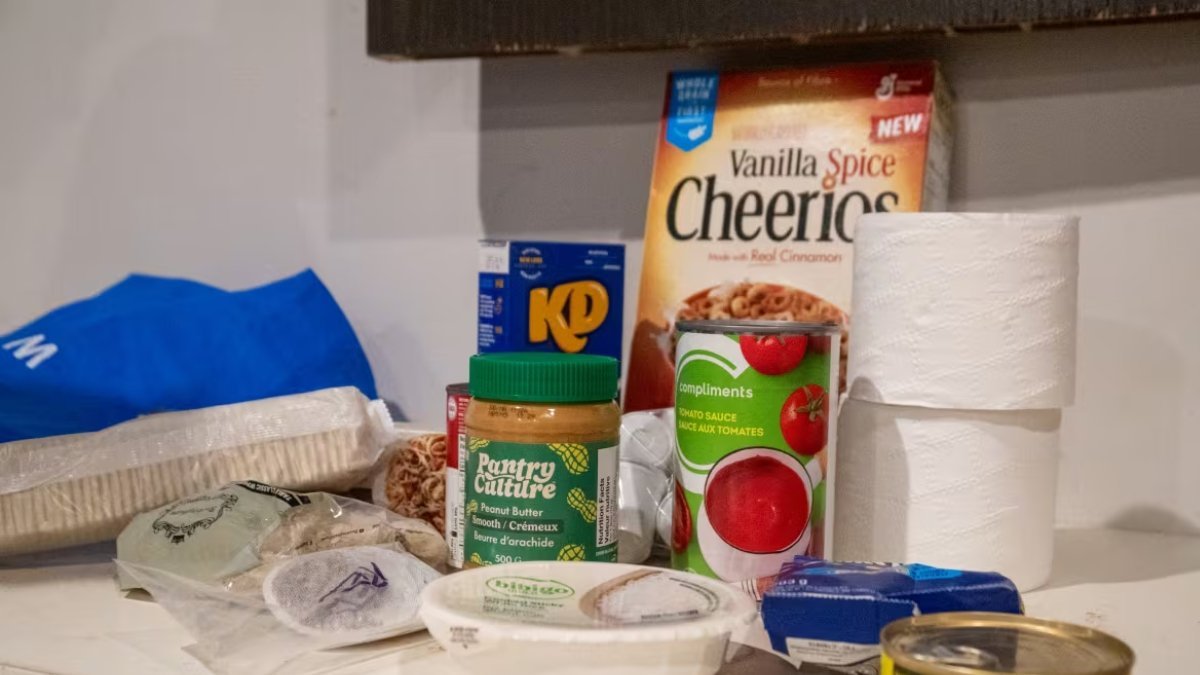a group of food items on a counter