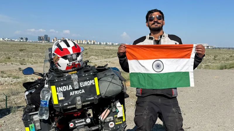 Yogesh Alekari was 15,000 miles into his round-the-world motorbike challenge when the vehicle was stolen