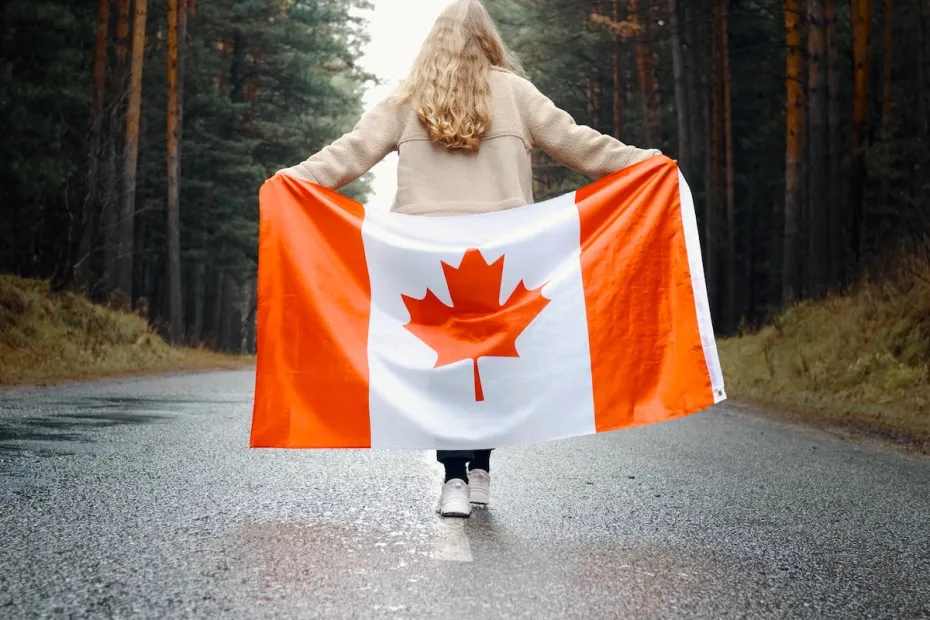 student with canada flag