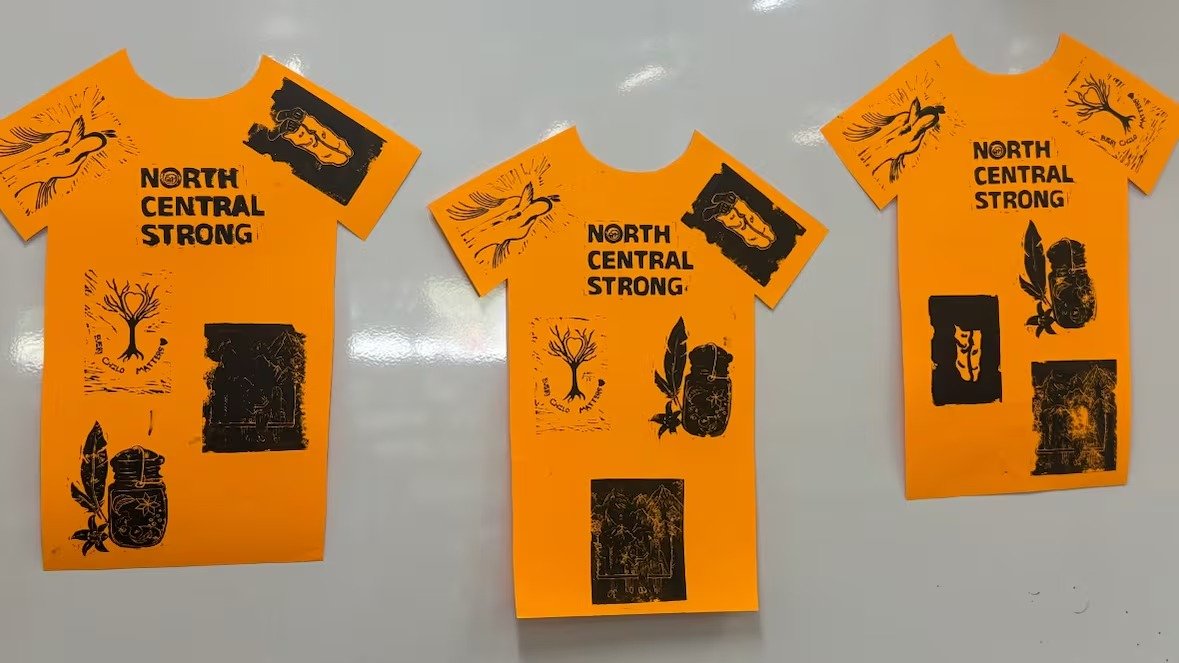 ‘​ഭൂതകാല സത്യങ്ങൾ ക്യാൻവാസിൽ’: റെജീനയിൽ യുവജനങ്ങളുടെ ലിനോകട്ട് പ്രദർശനം