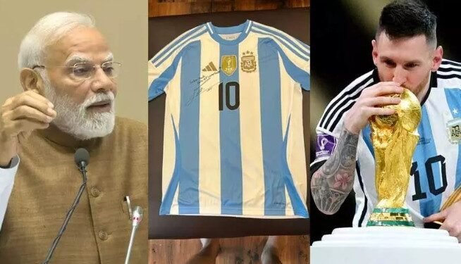 Narendra Modi Lionel Messi Jersey