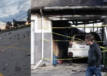 The house that caught fire in Edmonton