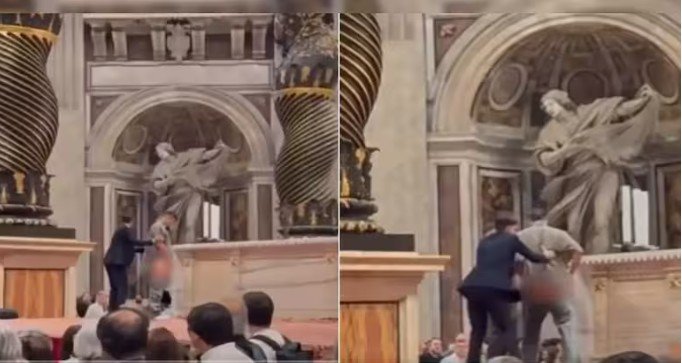 Man Urinating On Sacred Altar At St Peter's Basilica During Mass