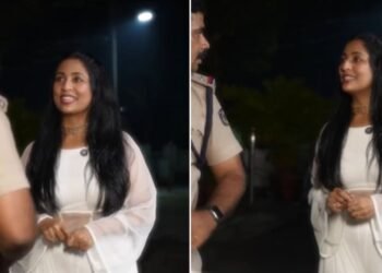 പാതിരാത്രി റീൽസ് ഷൂട്ട്: നടുറോഡിൽ ഡാൻസ് കളിച്ച നവ്യ നായരെ ‘പോലീസ് പിടികൂടി’; വീഡിയോ വൈറൽ