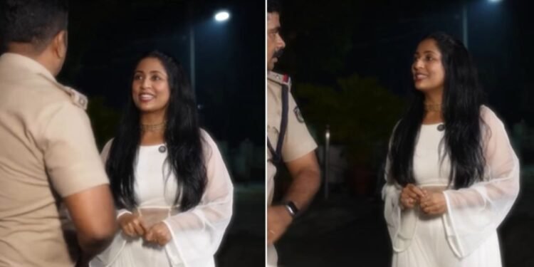 പാതിരാത്രി റീൽസ് ഷൂട്ട്: നടുറോഡിൽ ഡാൻസ് കളിച്ച നവ്യ നായരെ ‘പോലീസ് പിടികൂടി’; വീഡിയോ വൈറൽ