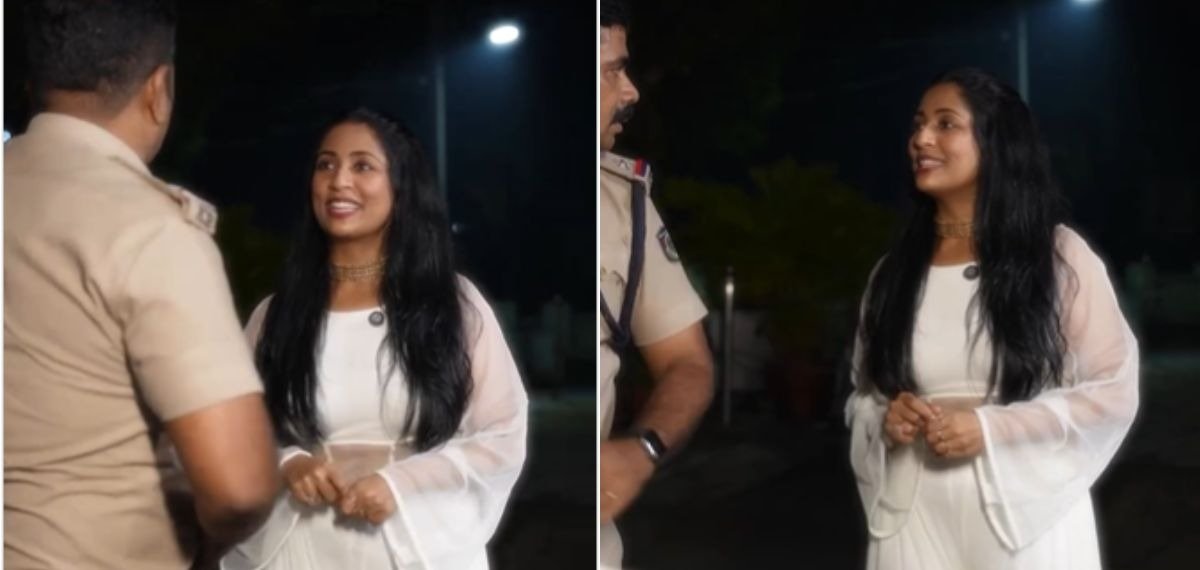 പാതിരാത്രി റീൽസ് ഷൂട്ട്: നടുറോഡിൽ ഡാൻസ് കളിച്ച നവ്യ നായരെ ‘പോലീസ് പിടികൂടി’; വീഡിയോ വൈറൽ