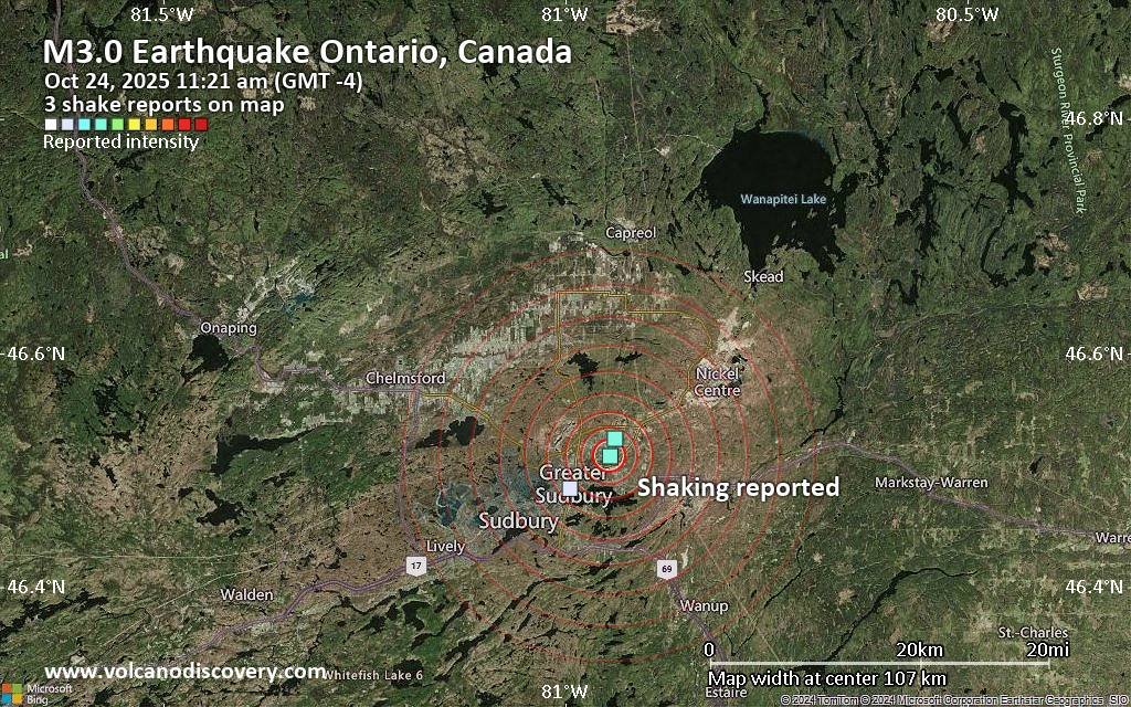 Volcano Discovery reported an earthquake-like event near Greater Sudbury.