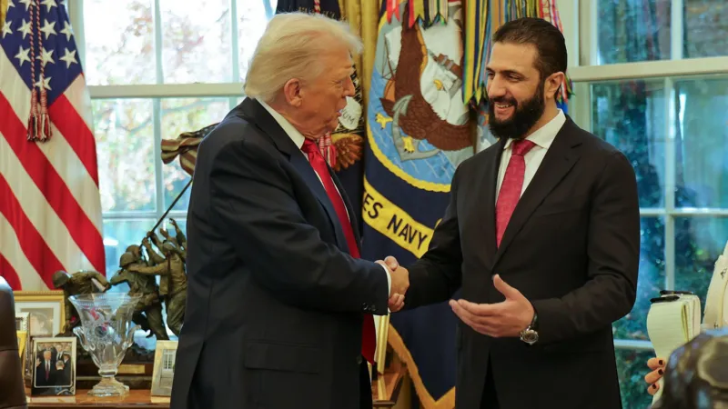 US President Donald Trump and Syrian President Ahmed al-Sharaa.