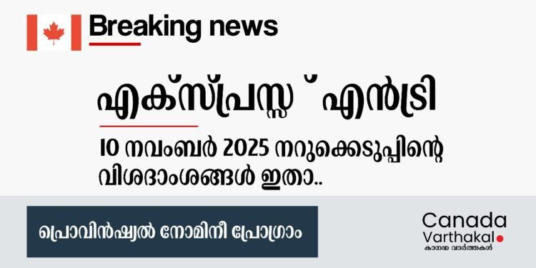 Canada Express Entry; Provincial Nominee Program Draw; Details of the draw held on November 10th are known