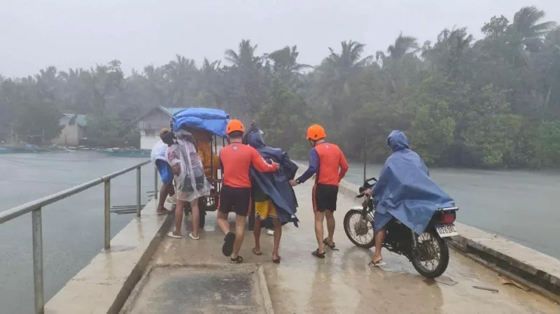 The Filipino Coast Guard undertook evacuations ahead of the typhoon in Quezon province