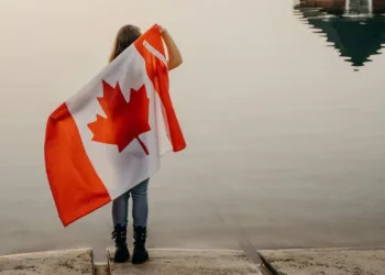 women with canada flag