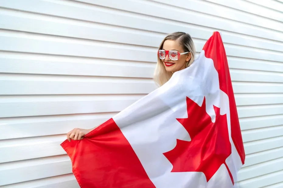 lady with a canada flag