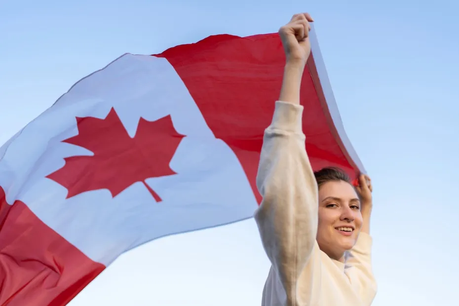 women with canada flag