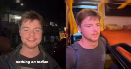 ഇന്ത്യൻ സ്ലീപ്പർ ബസുകളെ പ്രശംസിച്ച് കനേഡിയൻ സഞ്ചാരി ; യൂറോപ്പിലെ ബസുകളേക്കാൾ മികച്ചതെന്ന് വിലയിരുത്തൽ, വീഡിയോ വൈറൽ