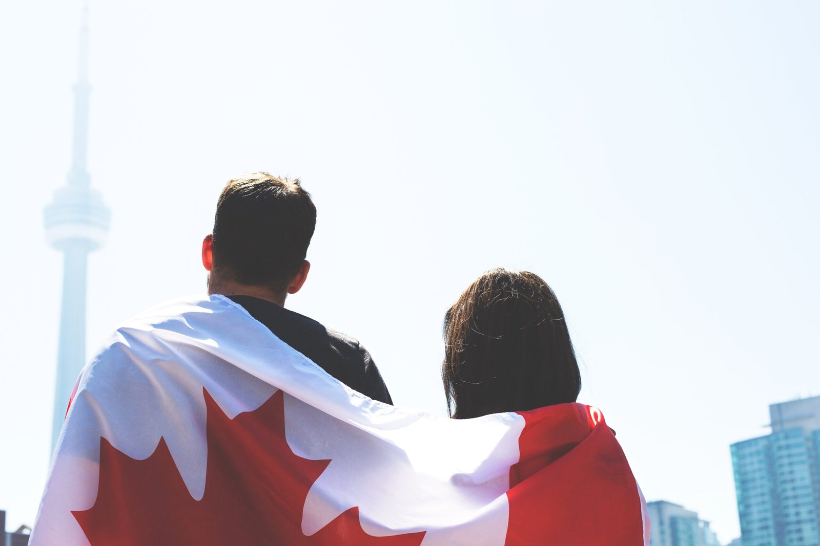 couple with canadian flag