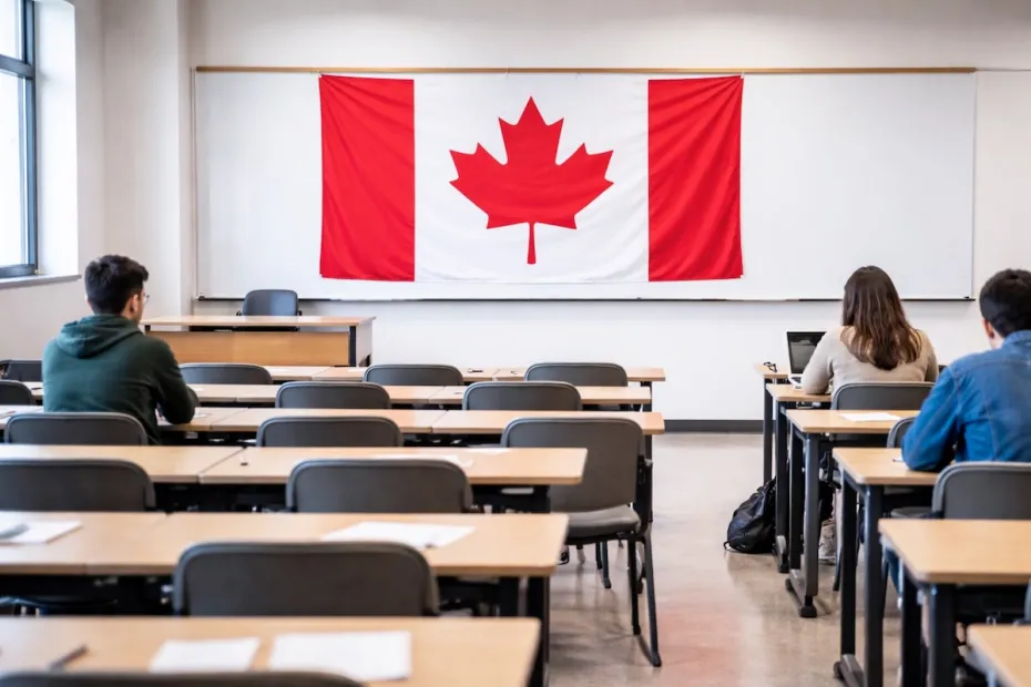 canada flag and posters