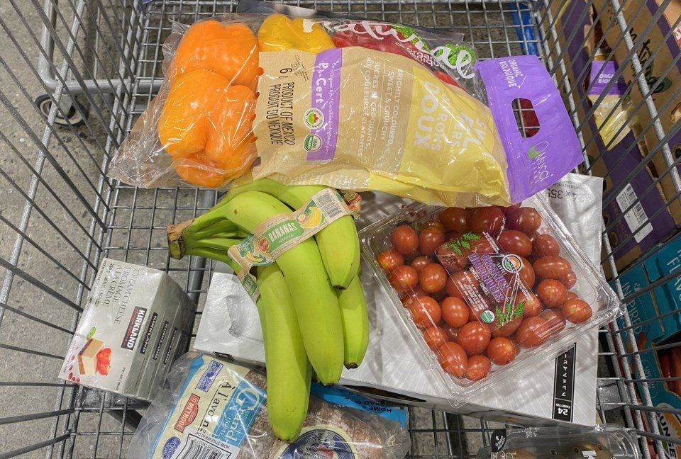 A cart of groceries is shown in a store in Montreal, Saturday, Dec. 14, 2024. THE CANADIAN PRESS/Graham Hughes