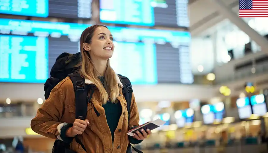 lady travelling to us