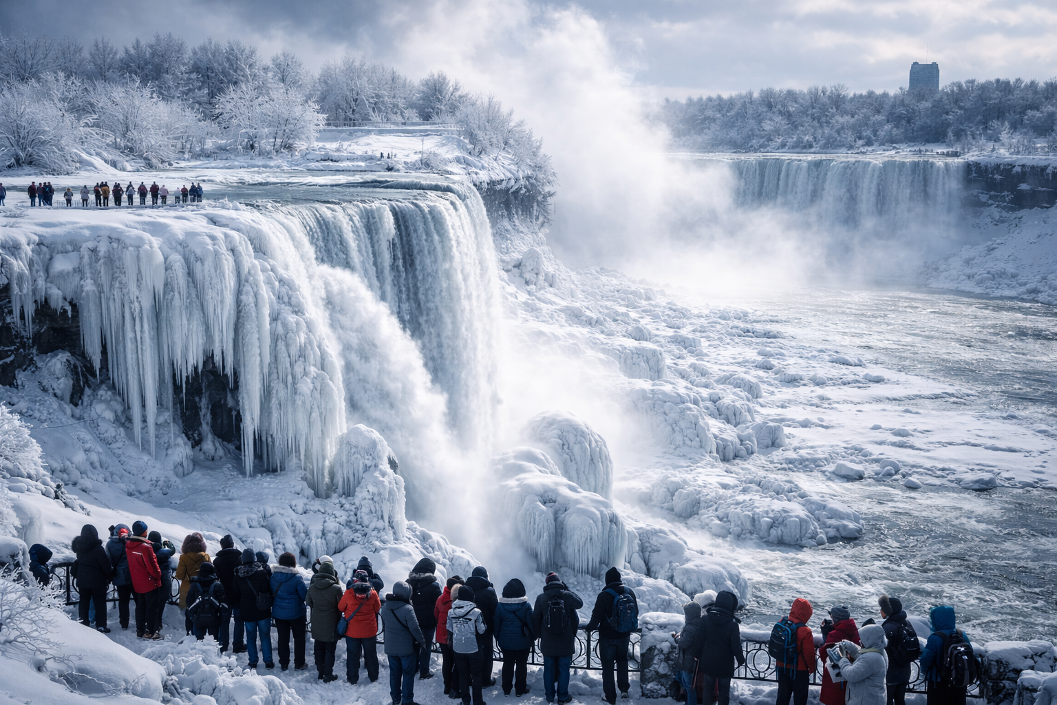 അതിശൈത്യത്തിൽ തണുത്തുറഞ്ഞ് നയാഗ്ര; ദൃശ്യമായത് 2015-ന് ശേഷമുള്ള അപൂർവ്വ പ്രതിഭാസം