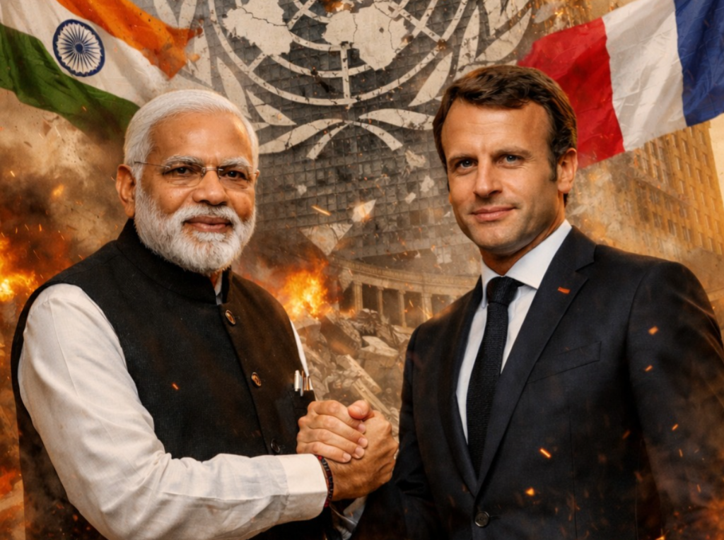 യു എൻ ഉടച്ചുവാർക്കണമെന്ന് ഇന്ത്യയും ഫ്രാൻസും; ആഗോള മാറ്റത്തിനായി കൈകോർത്ത് മോദിയും മാക്രോണും!
