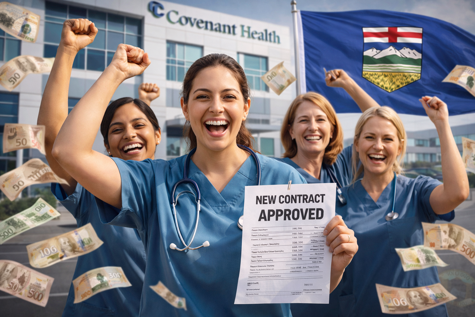 ആൽബർട്ടയിൽ നഴ്സുമാരുടെ ശമ്പളം വർധിക്കും; കവനന്റ് ഹെൽത്തുമായുള്ള പുതിയ കരാറിന് അംഗീകാരം